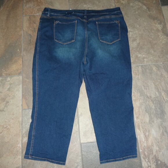 CHICOS 3.5 18 PLATINUM Jeans Womens Blue Denim Crop 95 Cotton - Picture 9 of 14